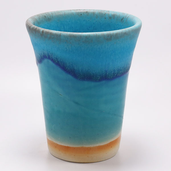 うるま陶器　ブルー フリーカップ 大・南国ビーチ